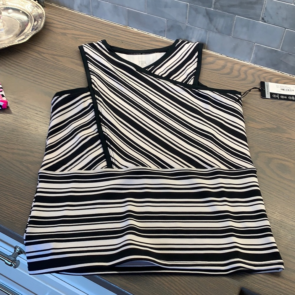 Tail Black and White Striped Tank Top